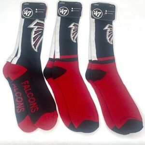 3 Pairs of Atlanta Falcons athletic crew socks